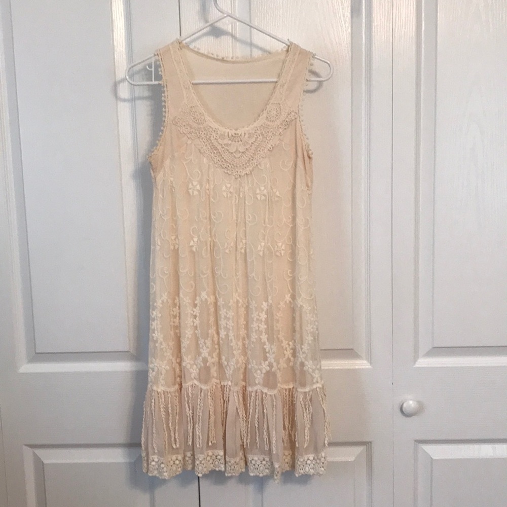 Cream Lace Prairie Dress